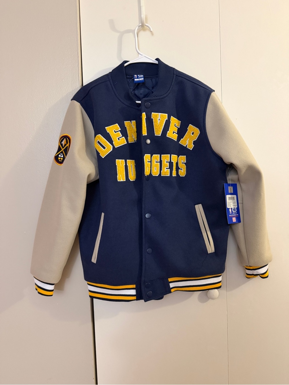 NWT Ultra Game Denver Nuggets NBA Letterman Pinnacle 2 Varsity Jacket Small